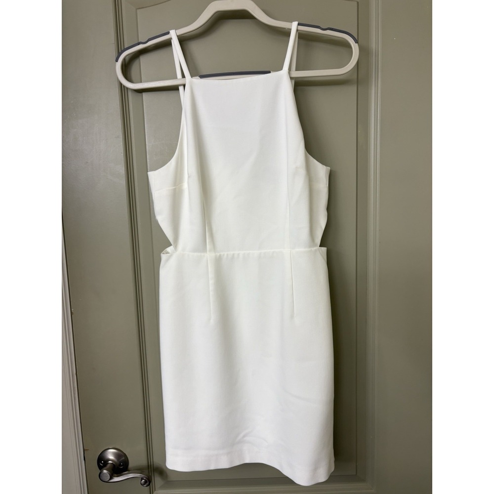 French Connection Women's White Mini Dress LWD Whisper Cutouts Spaghetti Strap 6